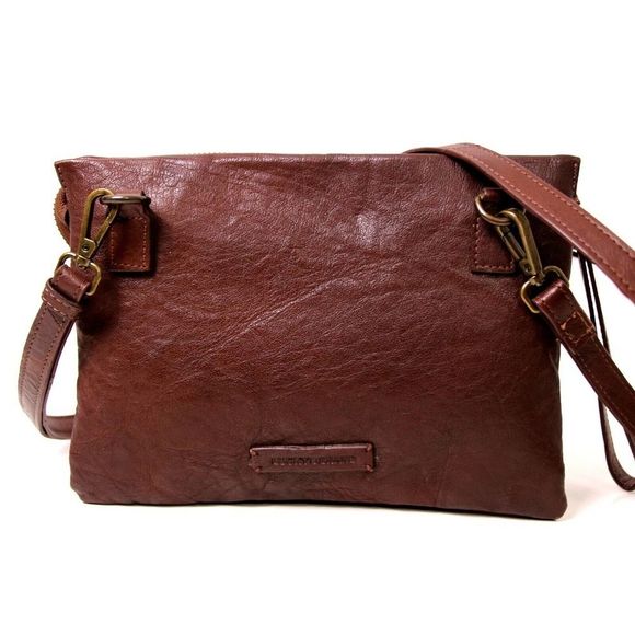 LUCKY BRAND BROWN GENUINE LEATHER ZIP SHOULDER BAG XBODY MESSENGER HANDBAG - Picture 5 of 12